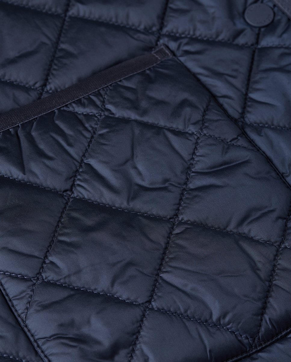 Casaco Acolchoado Ligeiro com Bolsos à Frente Azul-marinho-4