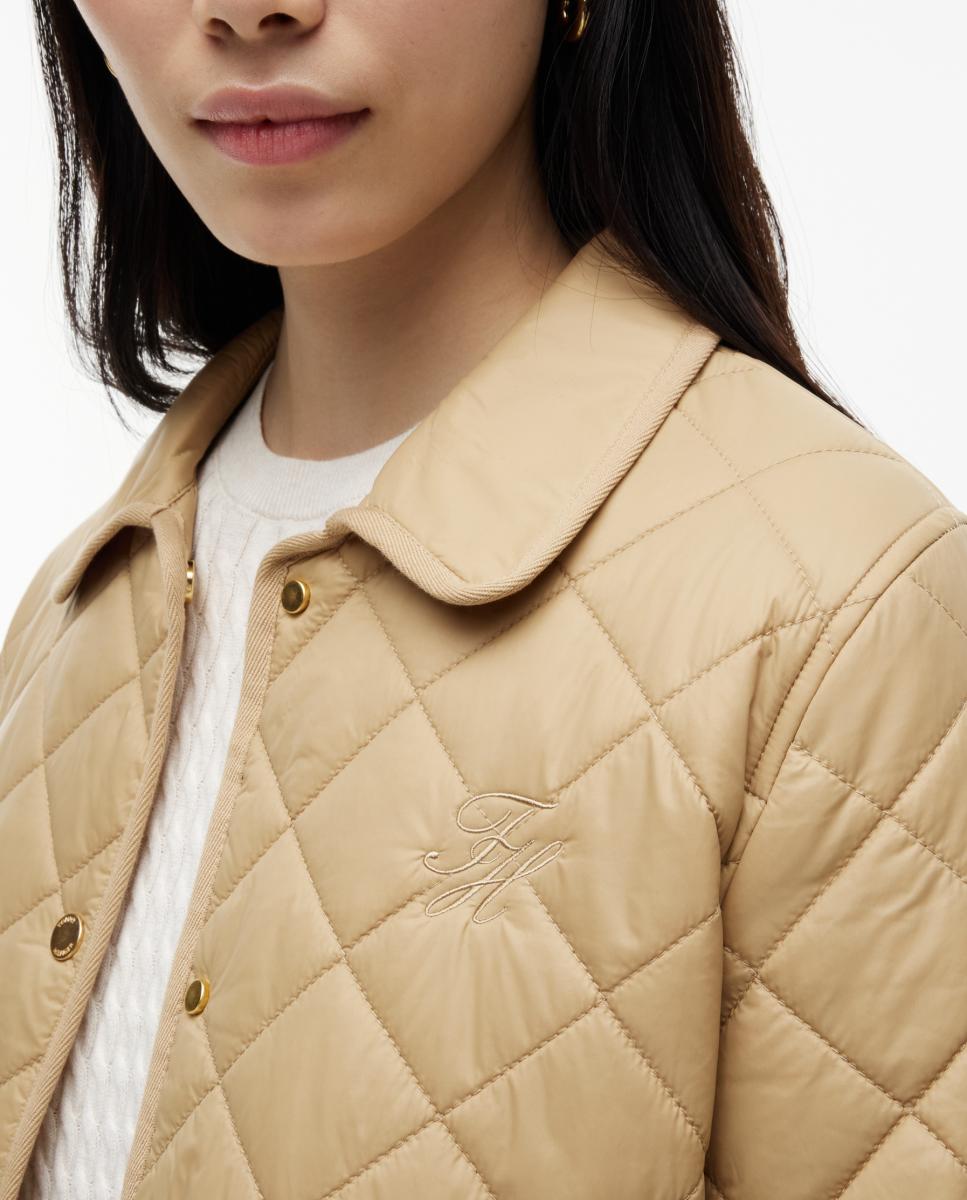 Sobretudo Acolchoado Quilted Camel-3