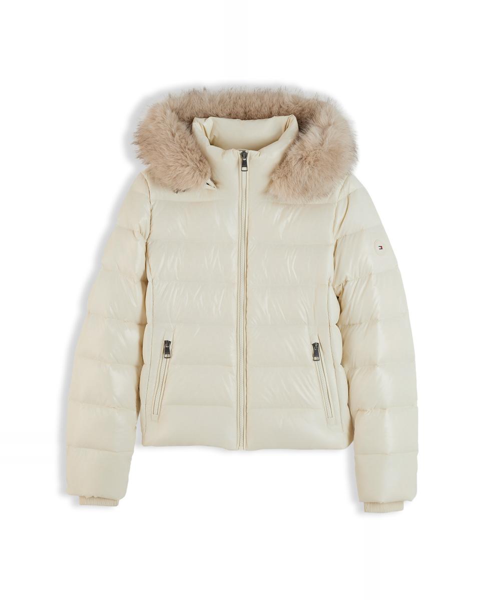 Imagen 1 de Plumífero de mujer corto con pelo - Tommy Hilfiger - Crema Crema