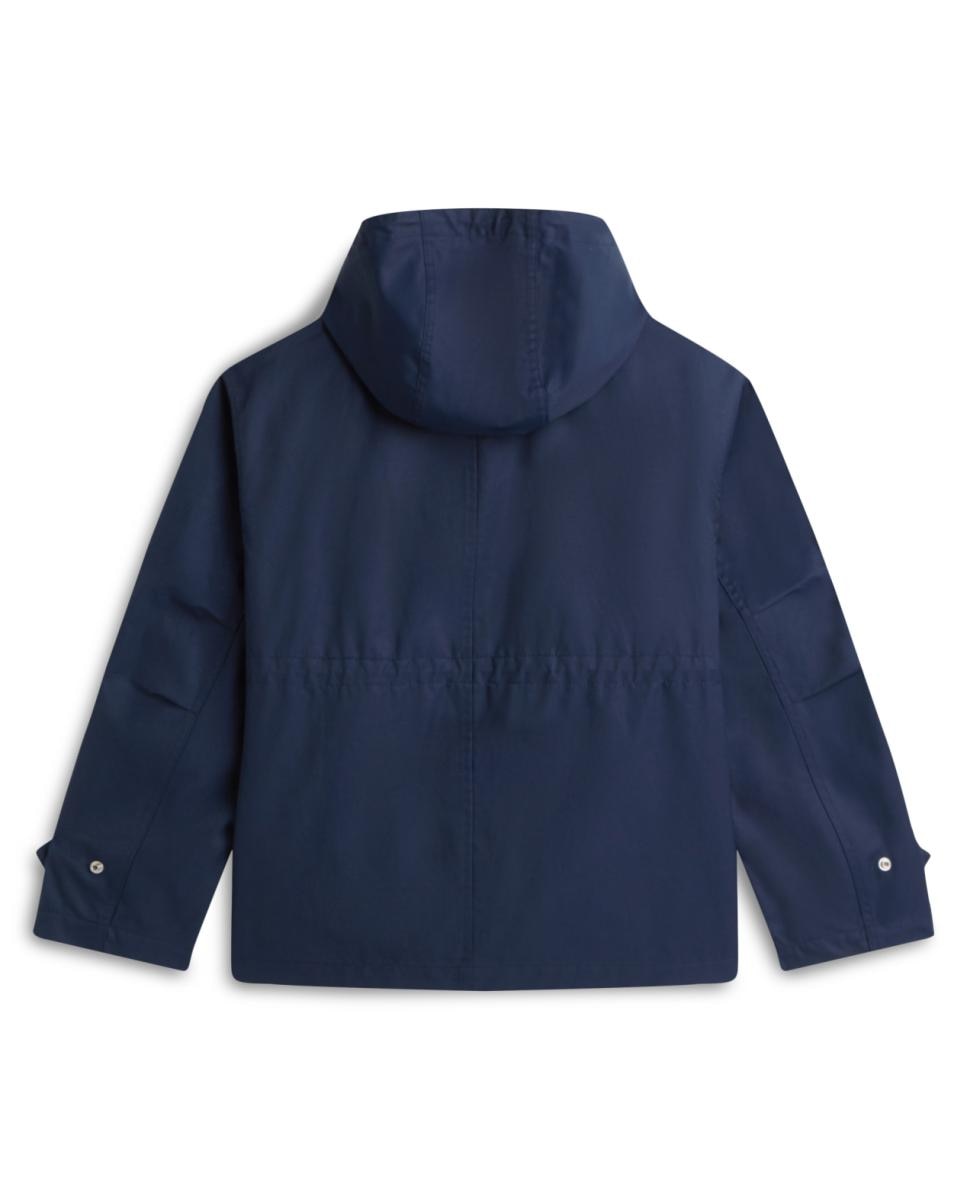 Parka Curta com Capuz e Bolsos de Remendo Azul-marinho-6