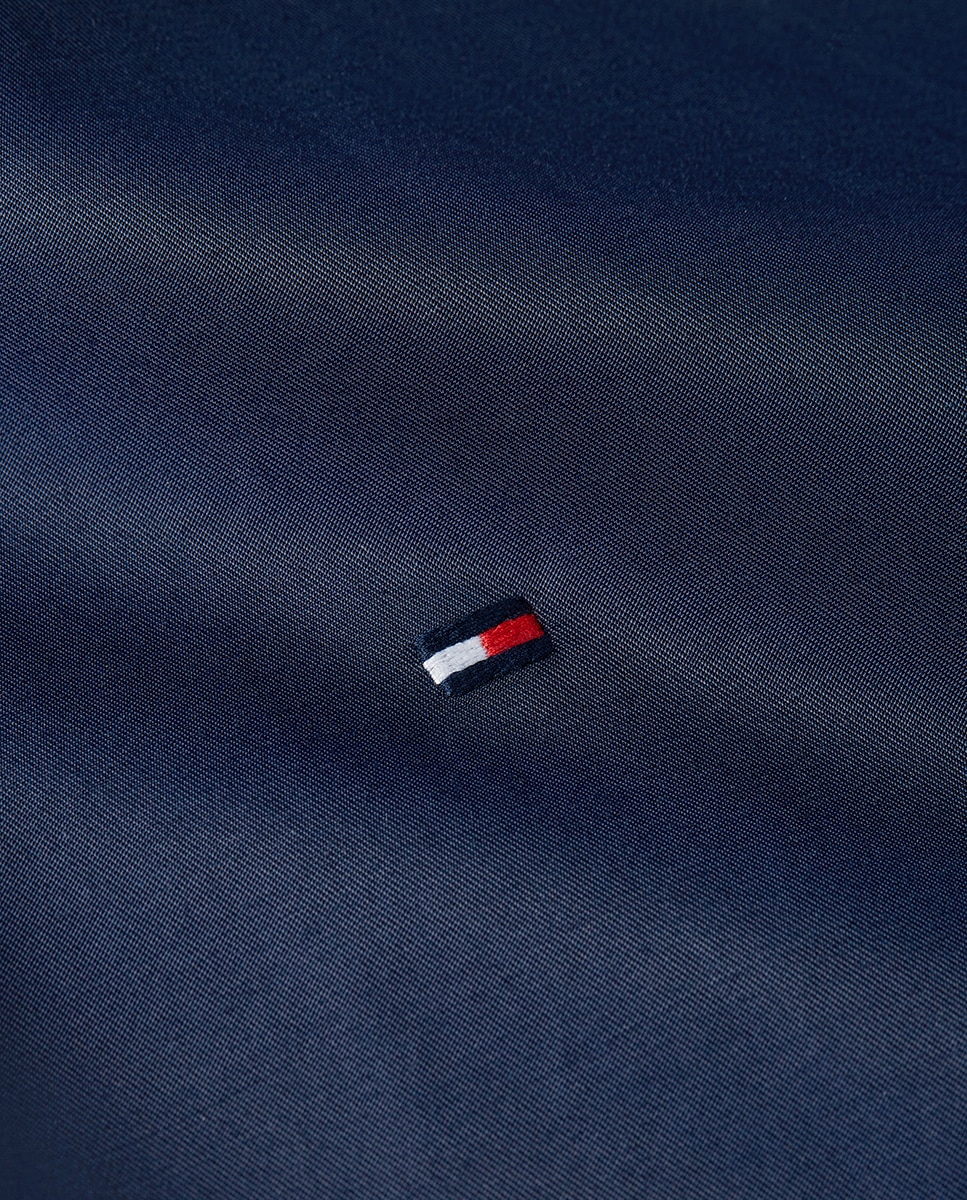 Parka Curta com Capuz e Bolsos de Remendo Azul-marinho-8