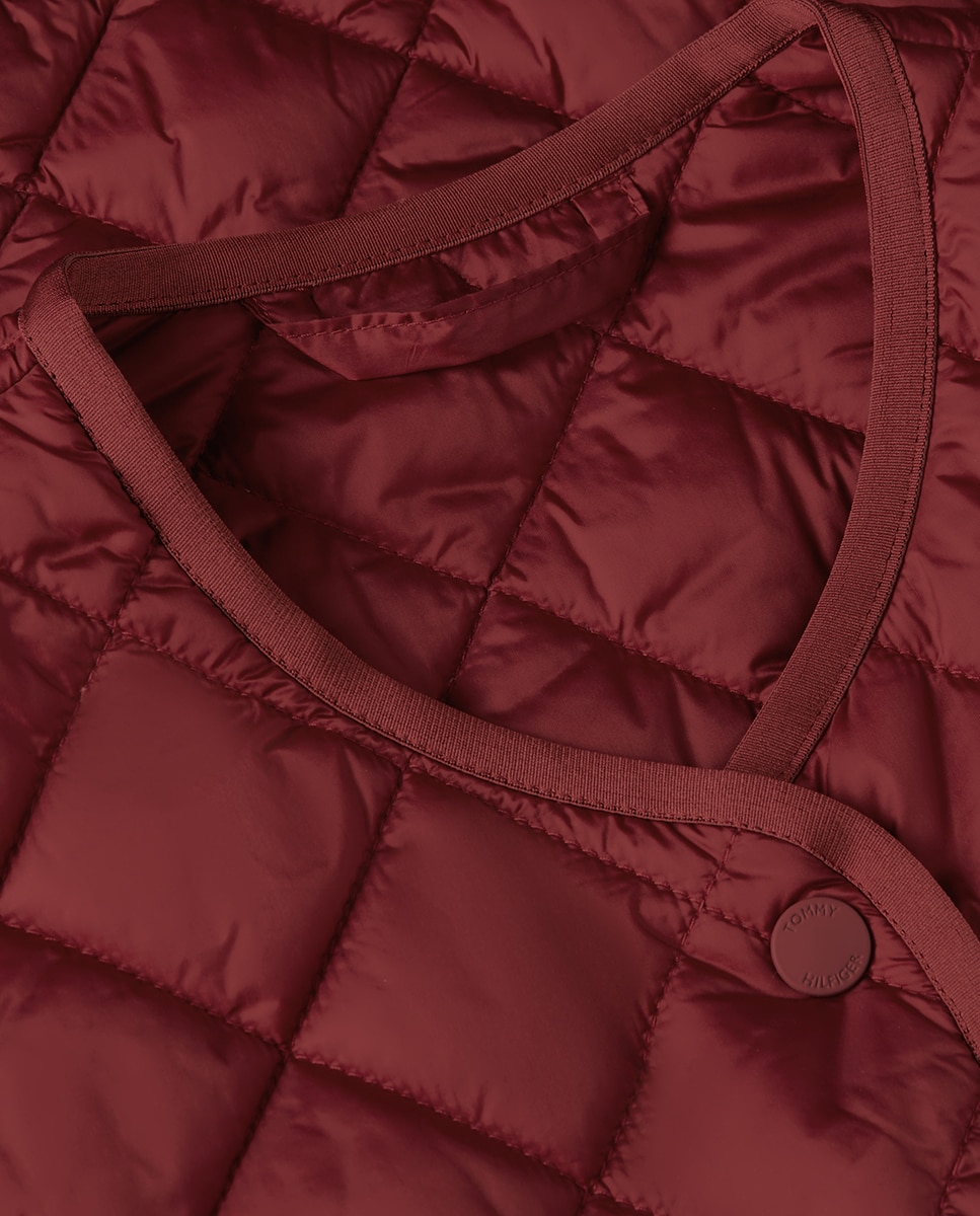 Colete Acolchoado com Design Regular Bordeaux-3