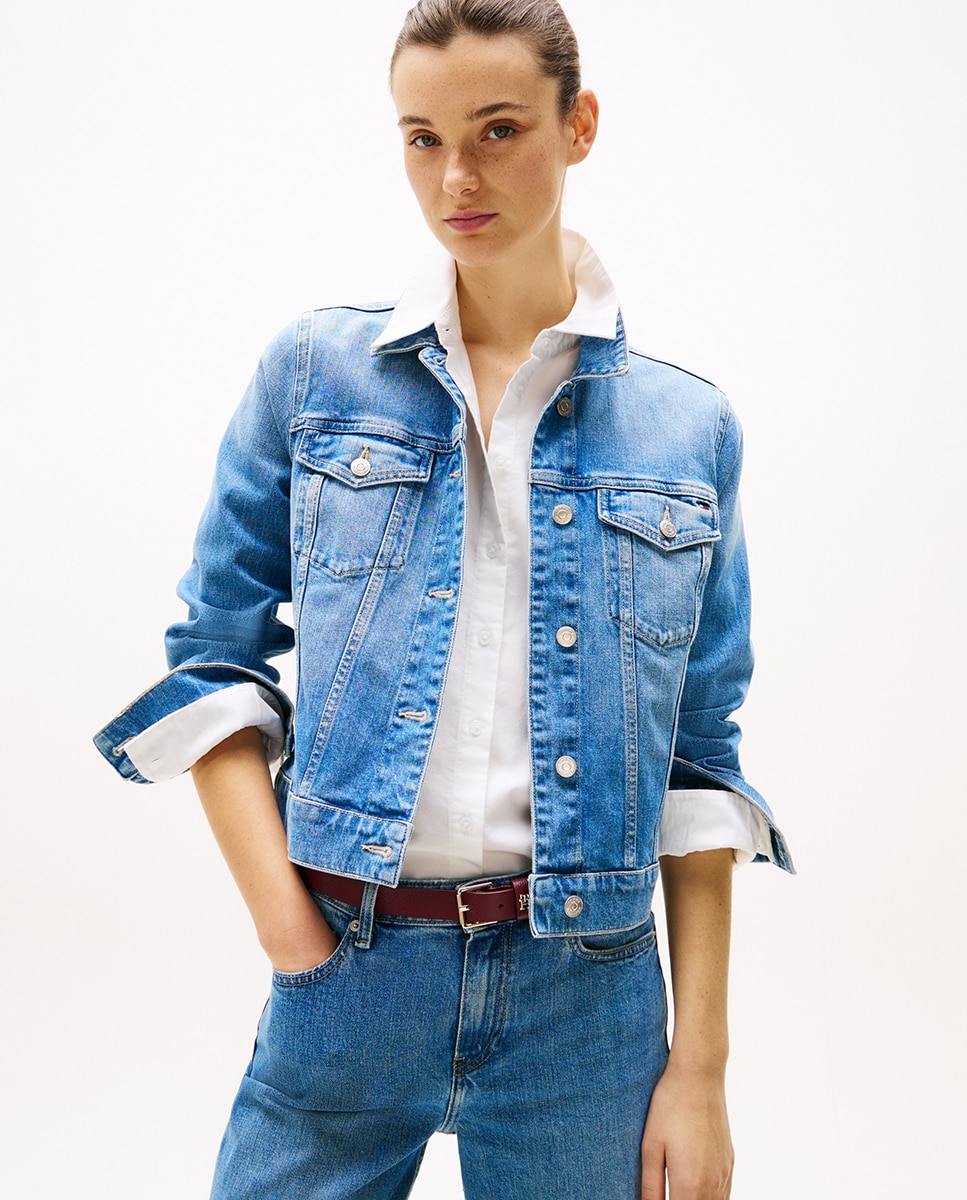 Casaco de ganga Azul-1