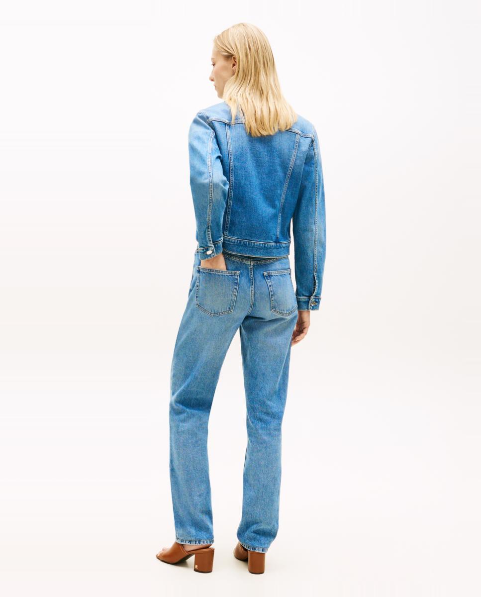 Blusão de Ganga com Bolsos de Aba e Fecho de Botões Azul-2