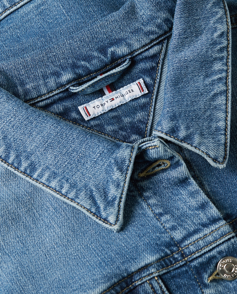 Blusão de Ganga com Bolsos de Aba e Fecho de Botões Azul-6