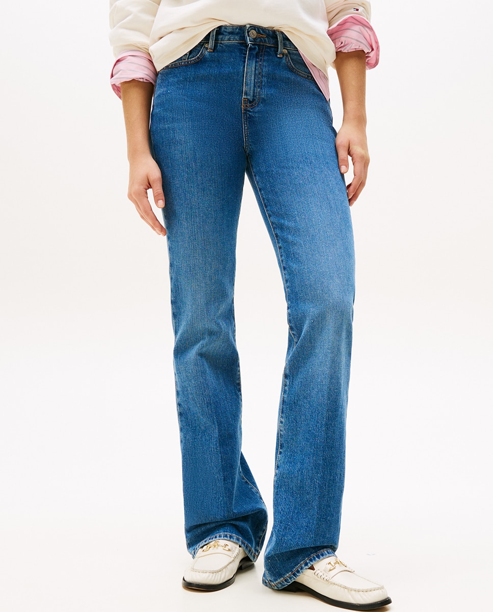 Jeans Bootcut com Cintura Regular Azul-2