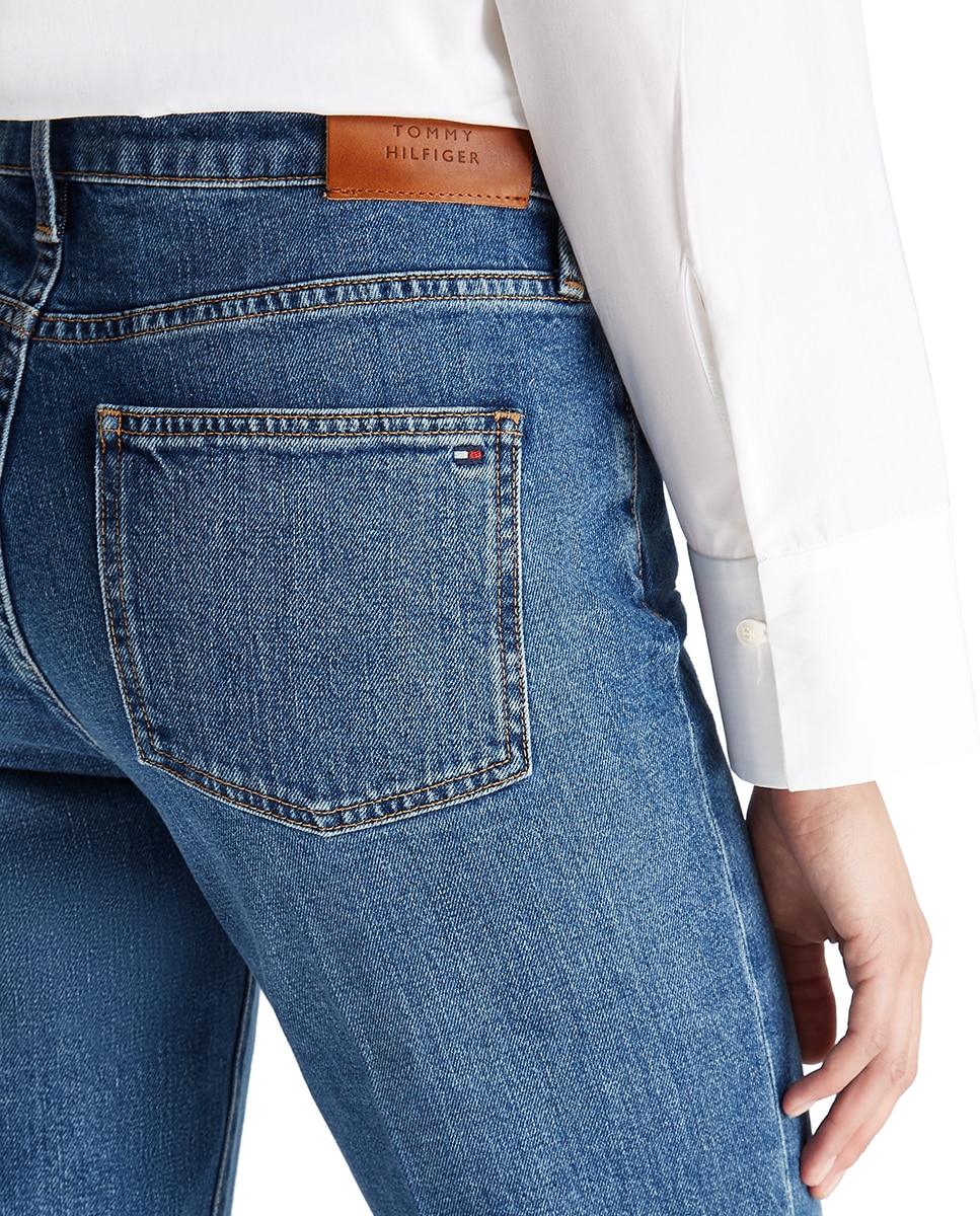 Jeans Bootcut com Cintura Regular Azul-5