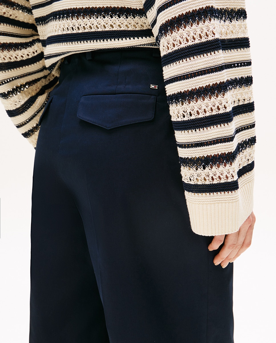 Calças Chino Slim Straight Azul-3