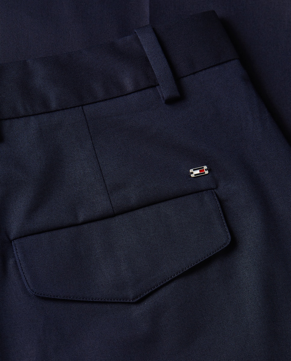 Calças Chino Slim Straight Azul-6