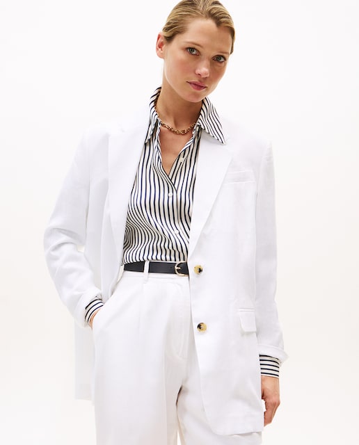 Imagen 0 de Americana de mujer de lino estilo Relaxed