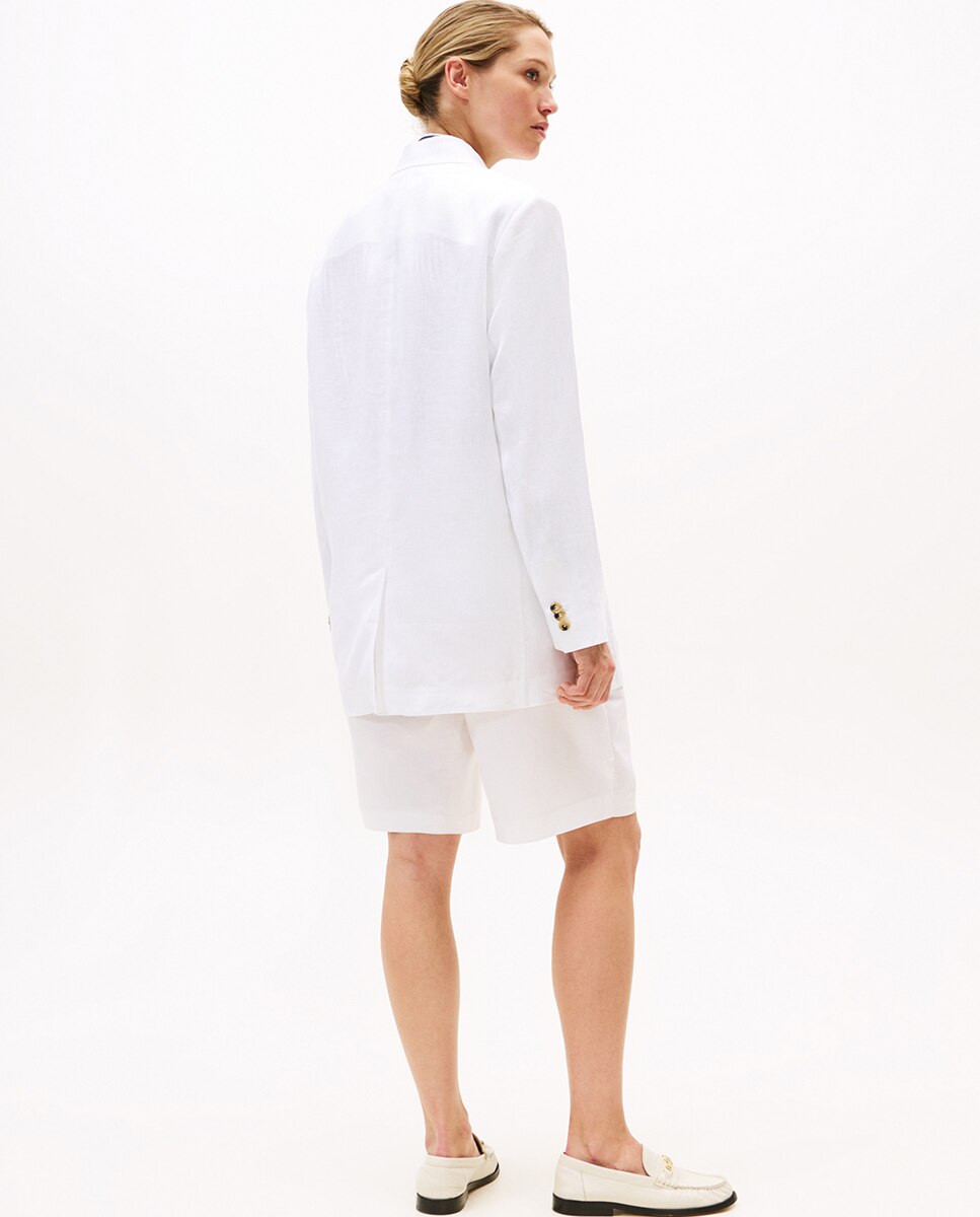Blazer de Linho Estilo Relaxed Branco-6