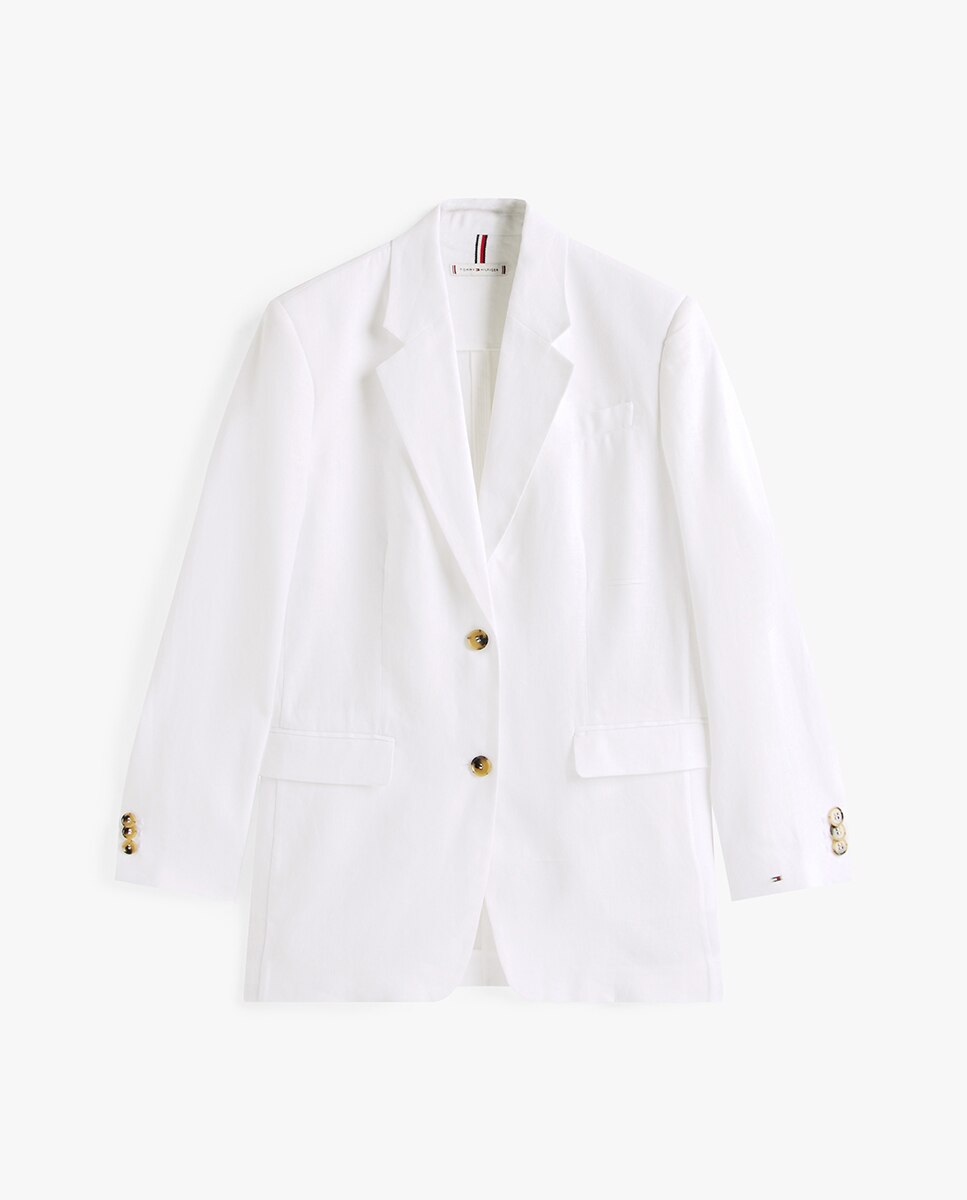 Blazer de Linho Estilo Relaxed Branco-7