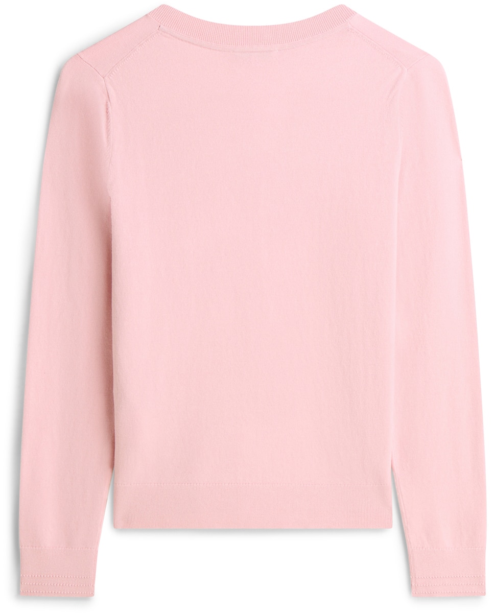 Camisola de malha com decote em bico Rosa-5
