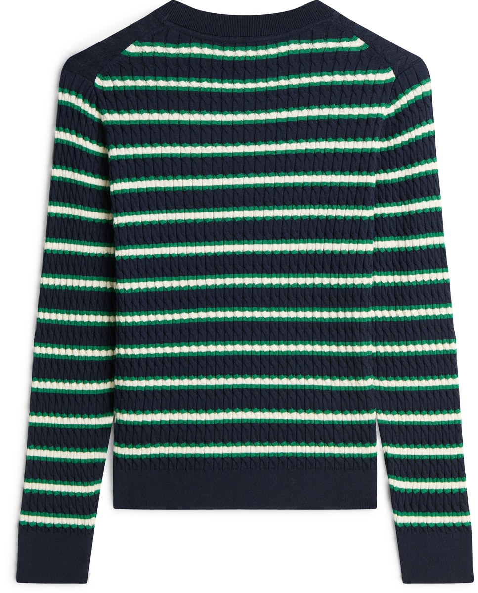 Camisola de Malha do Cabo às Riscas Azul-marinho-5