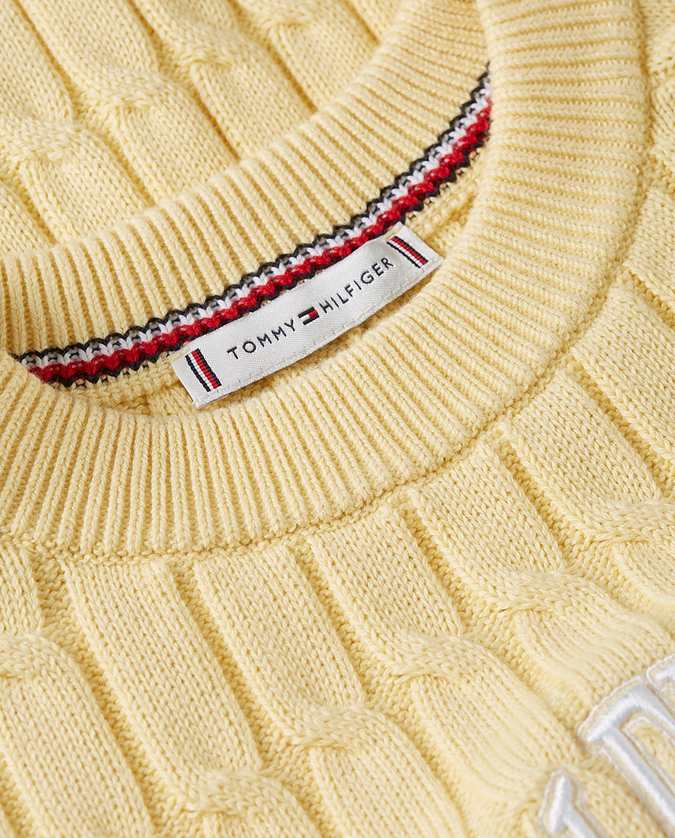 Camisola de Malha do Cabo com Logótipo Bordado Amarelo-5