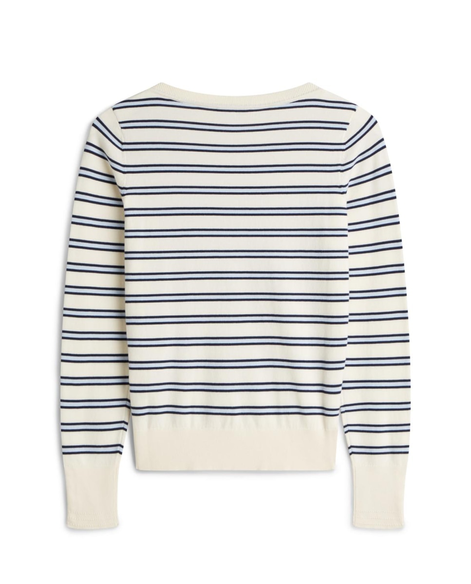 Camisola de Malha do Cabo com Decote à Barco Cru-5
