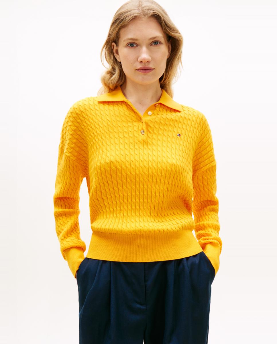 Imagem 0 de Camisola de malha com colarinho de pólo