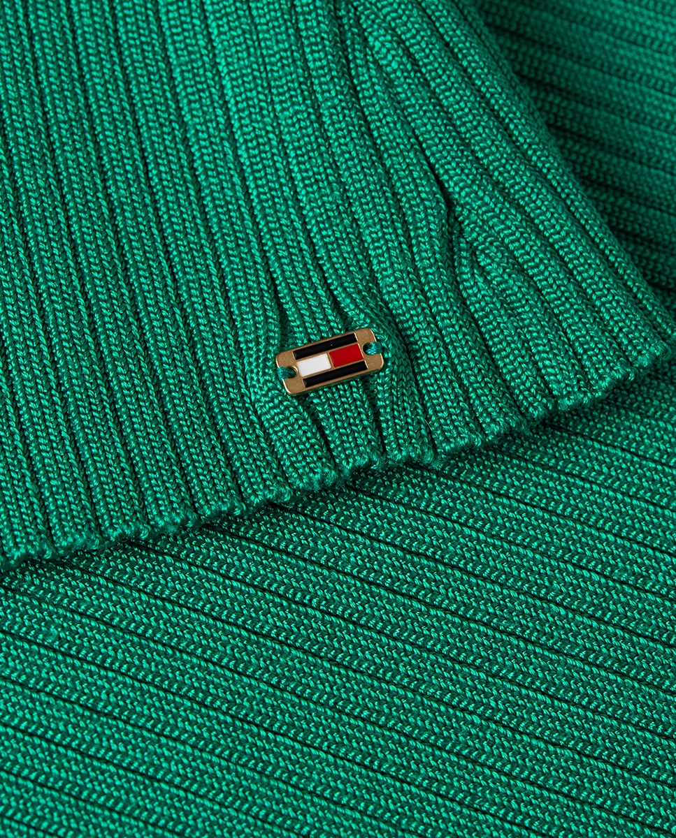 Camisola de Malha Canelada com Manga Curta Raglã Esmeralda-7
