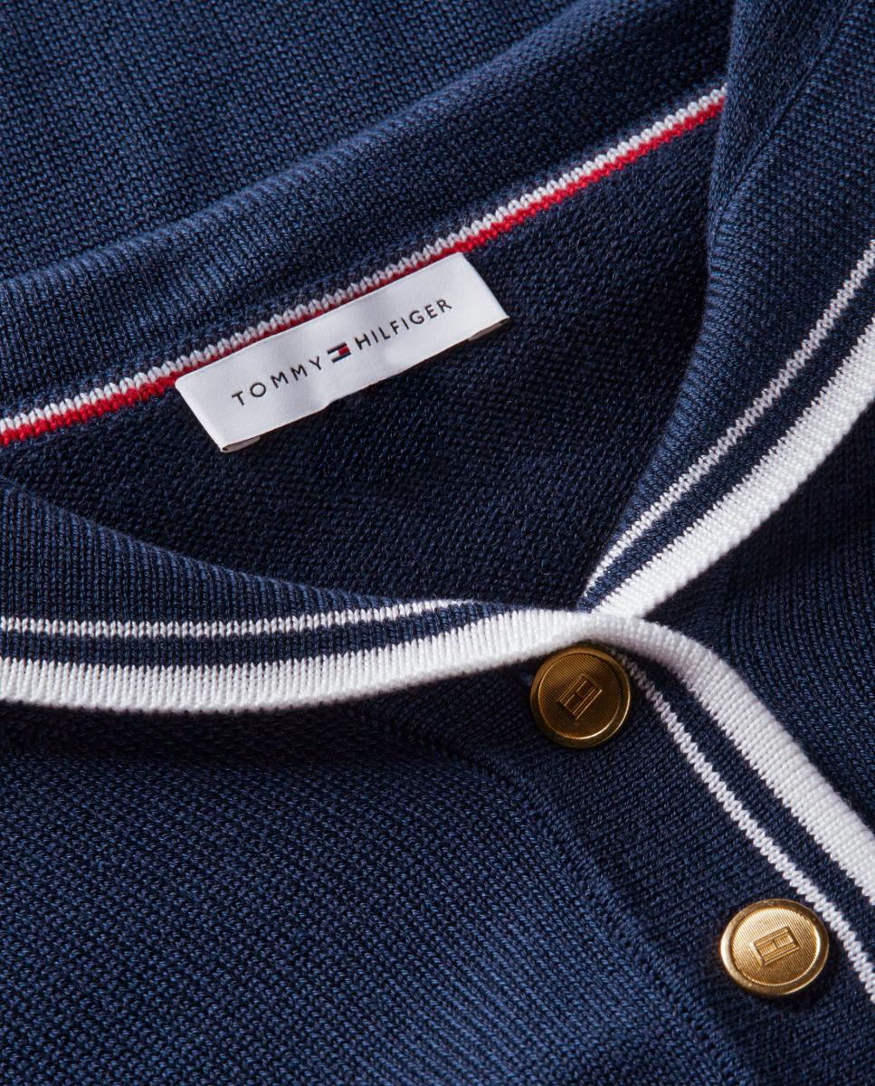 Camisola de Malha Fina com Gola de Marinheiro Azul-marinho-6