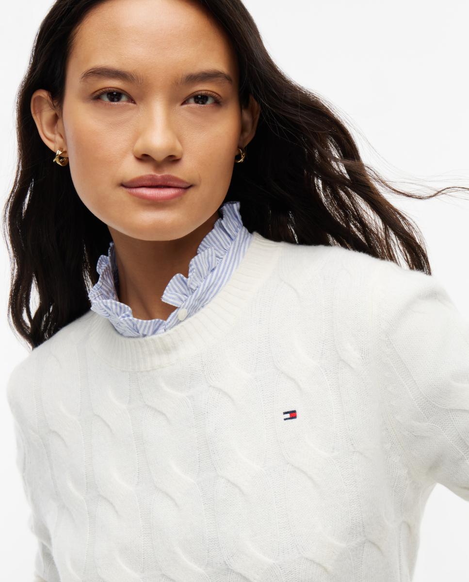 Jersey de mujer de lana de ochos - Tommy Hilfiger - Crema Crema-2