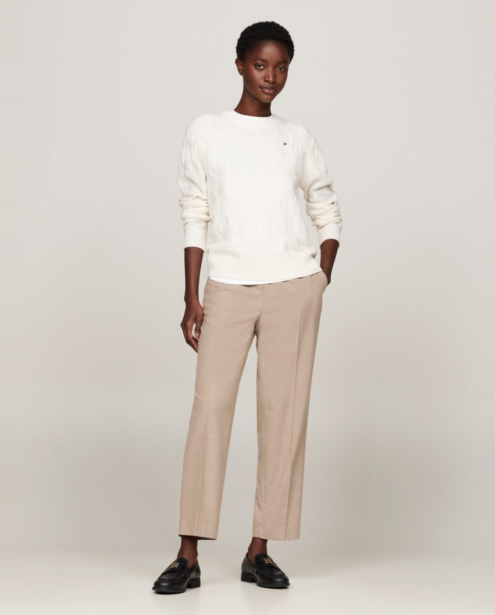 Jersey de mujer de lana de ochos - Tommy Hilfiger - Crema Crema-8