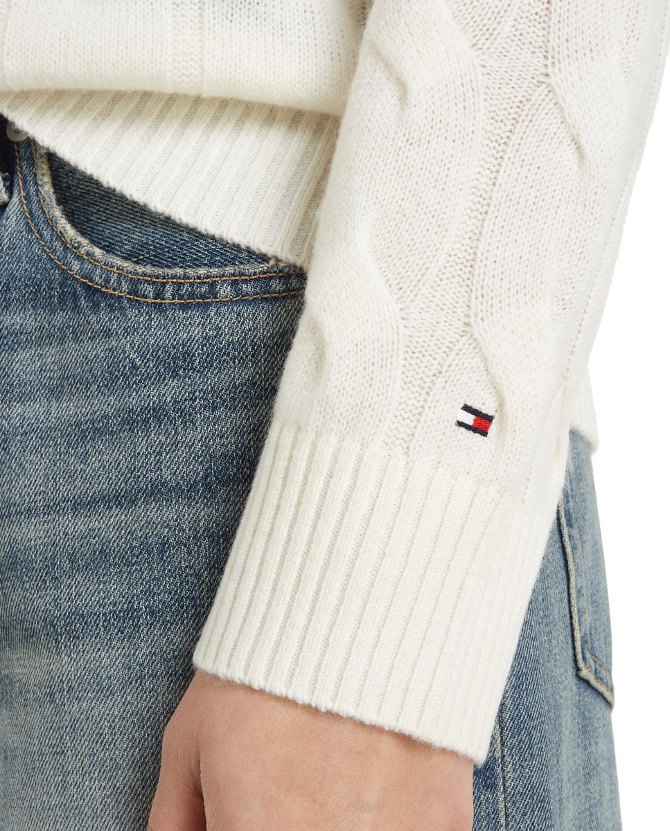 Jersey de mujer de lana de ochos - Tommy Hilfiger - Crema Crema-10
