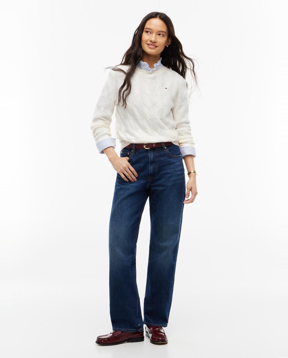 Jersey de mujer de lana de ochos - Tommy Hilfiger - Crema Crema-15