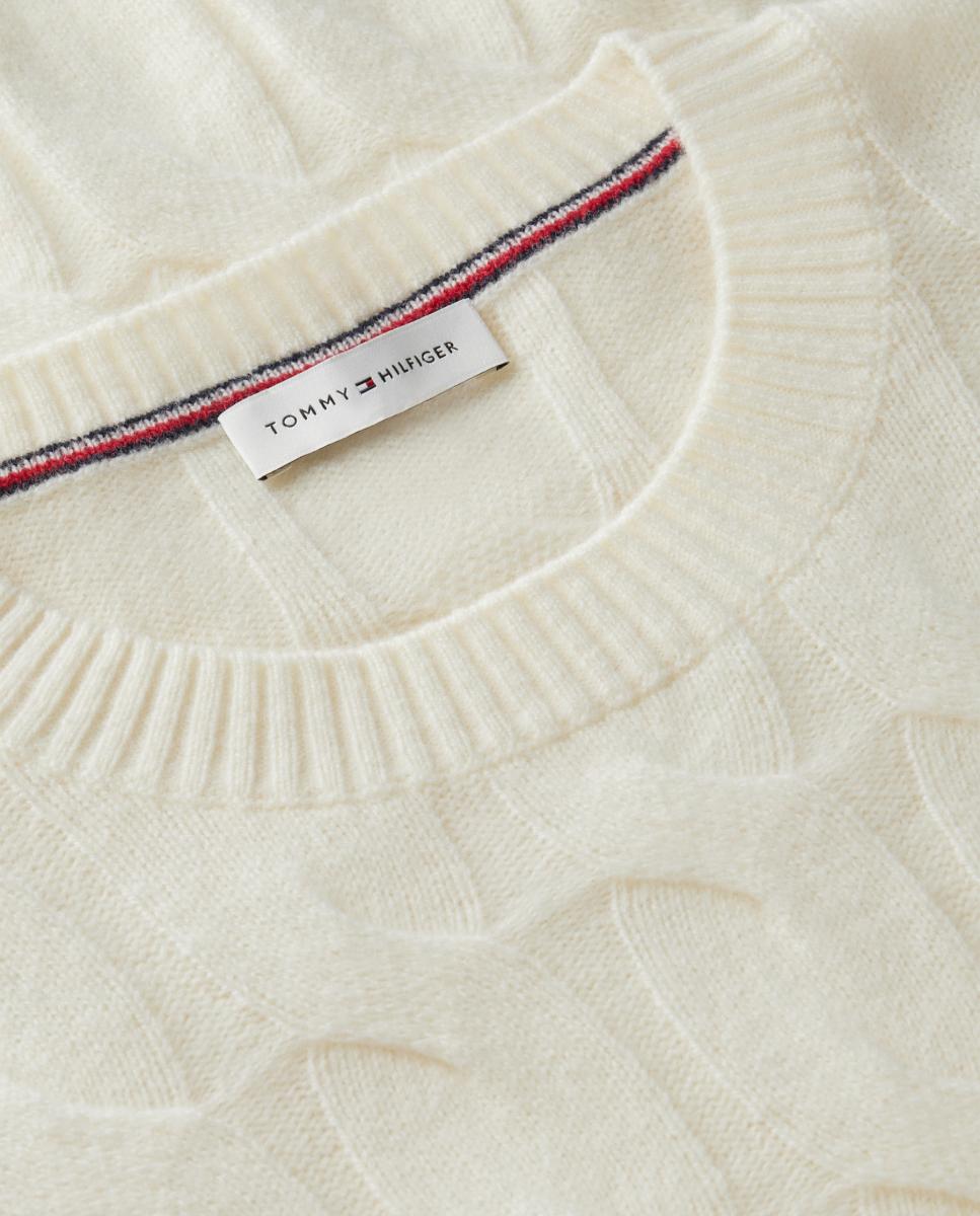 Jersey de mujer de lana de ochos - Tommy Hilfiger - Crema Crema-13