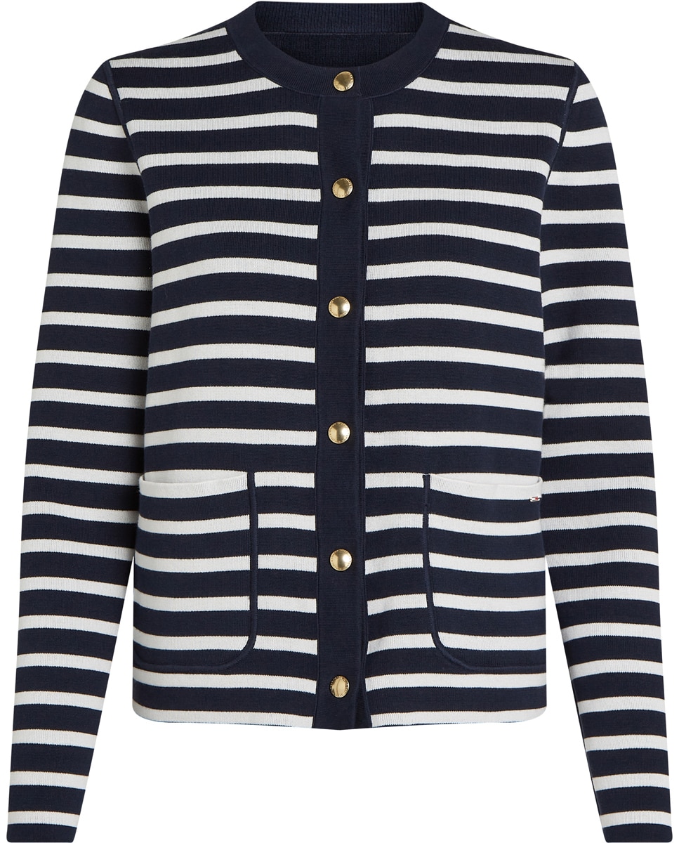 Cardigan Reversível com Botões Dourados Azul-marinho-5