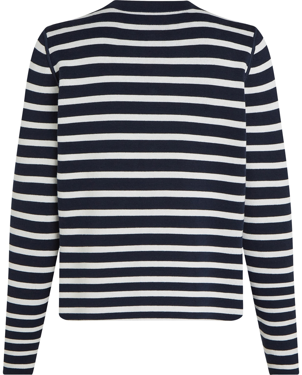 Cardigan Reversível com Botões Dourados Azul-marinho-7