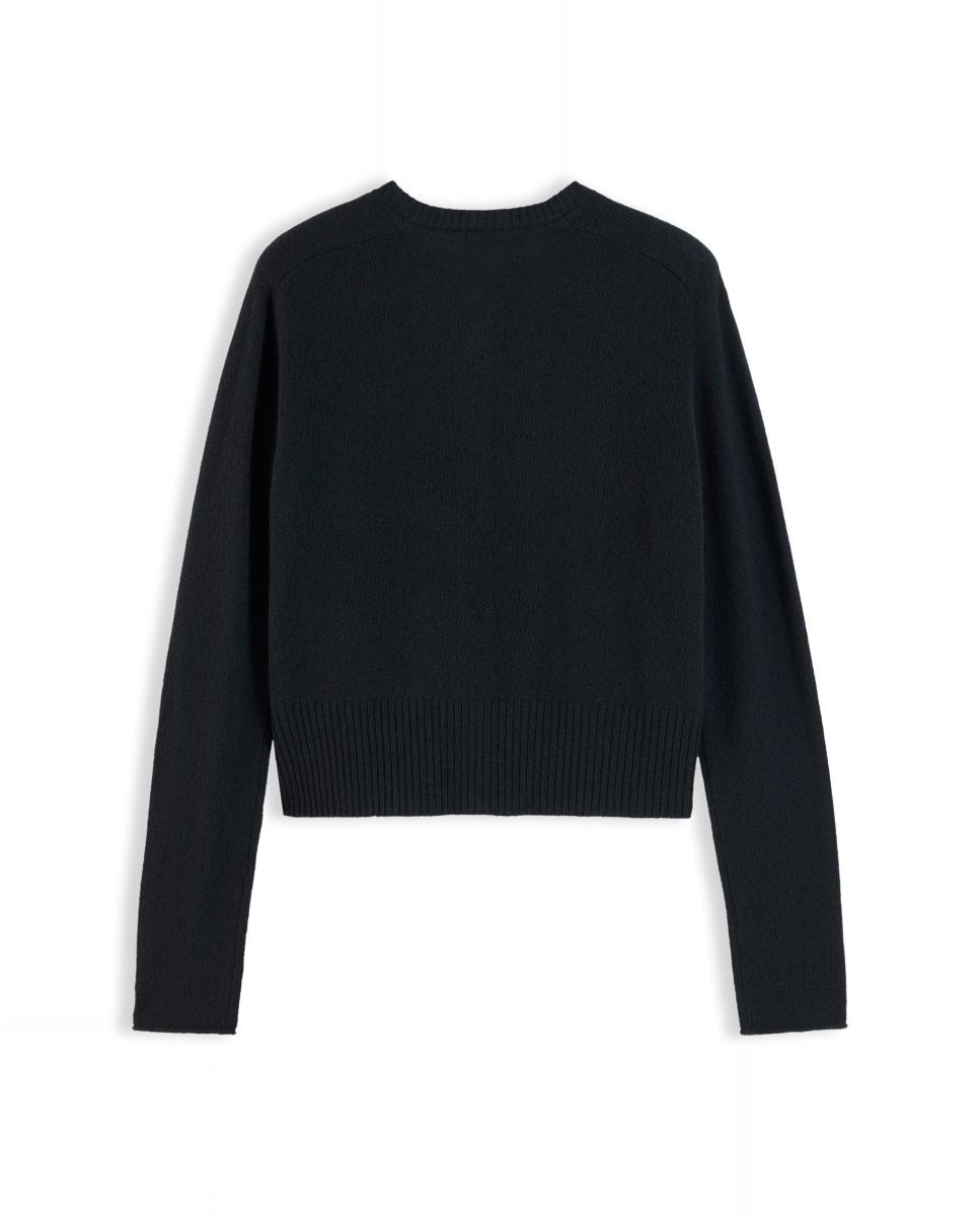 Cardigan de Lã com Silhueta Slim Preto-2