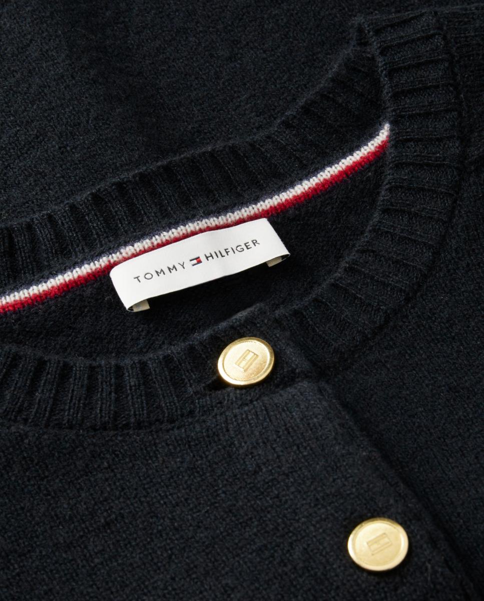 Cardigan de Lã com Silhueta Slim Preto-3