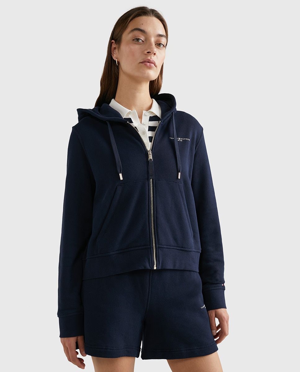 Sweatshirt com capuz e manga comprida Azul-marinho-1
