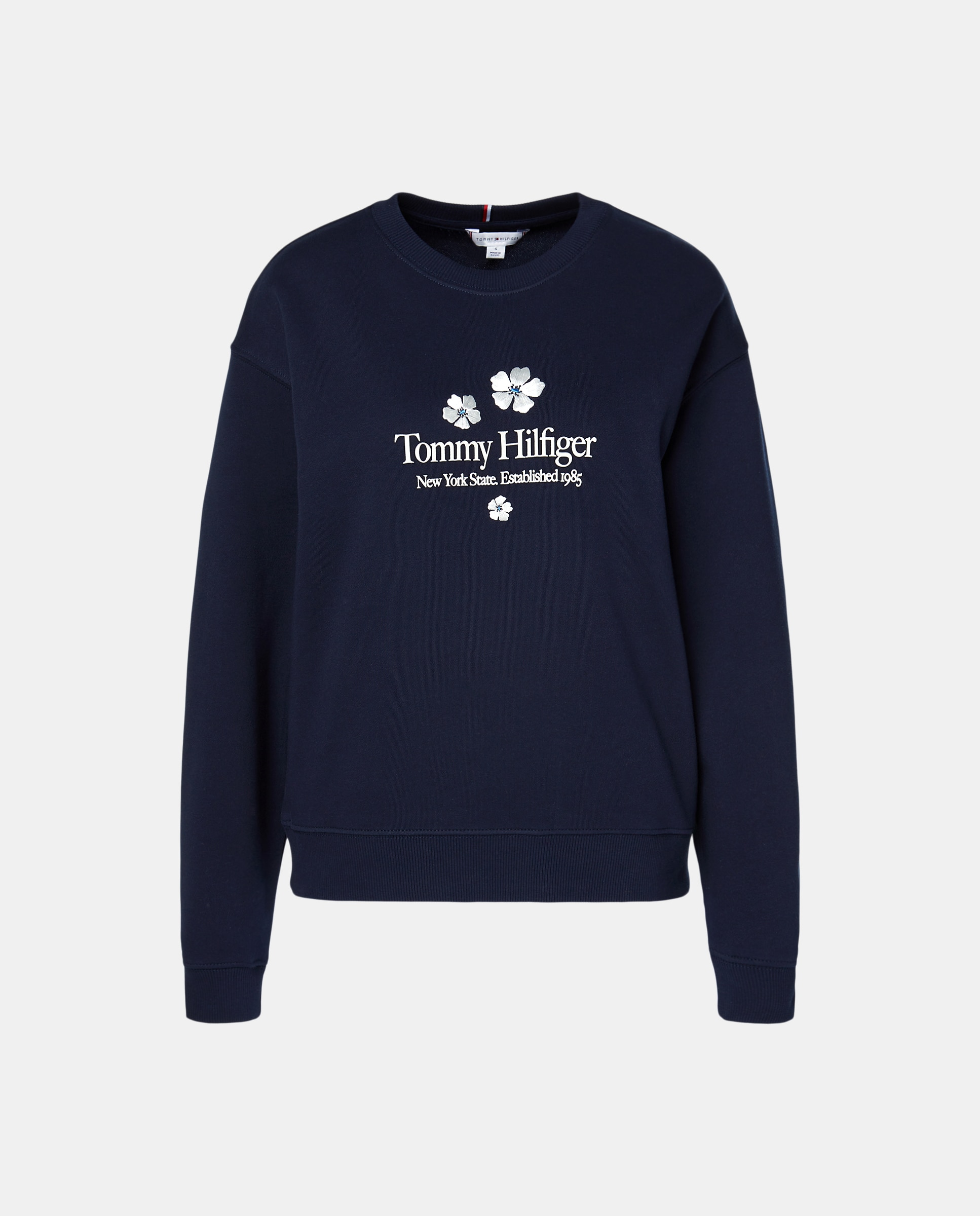 Sweatshirt de mulher com logótipo e decote redondo Azul-marinho-4