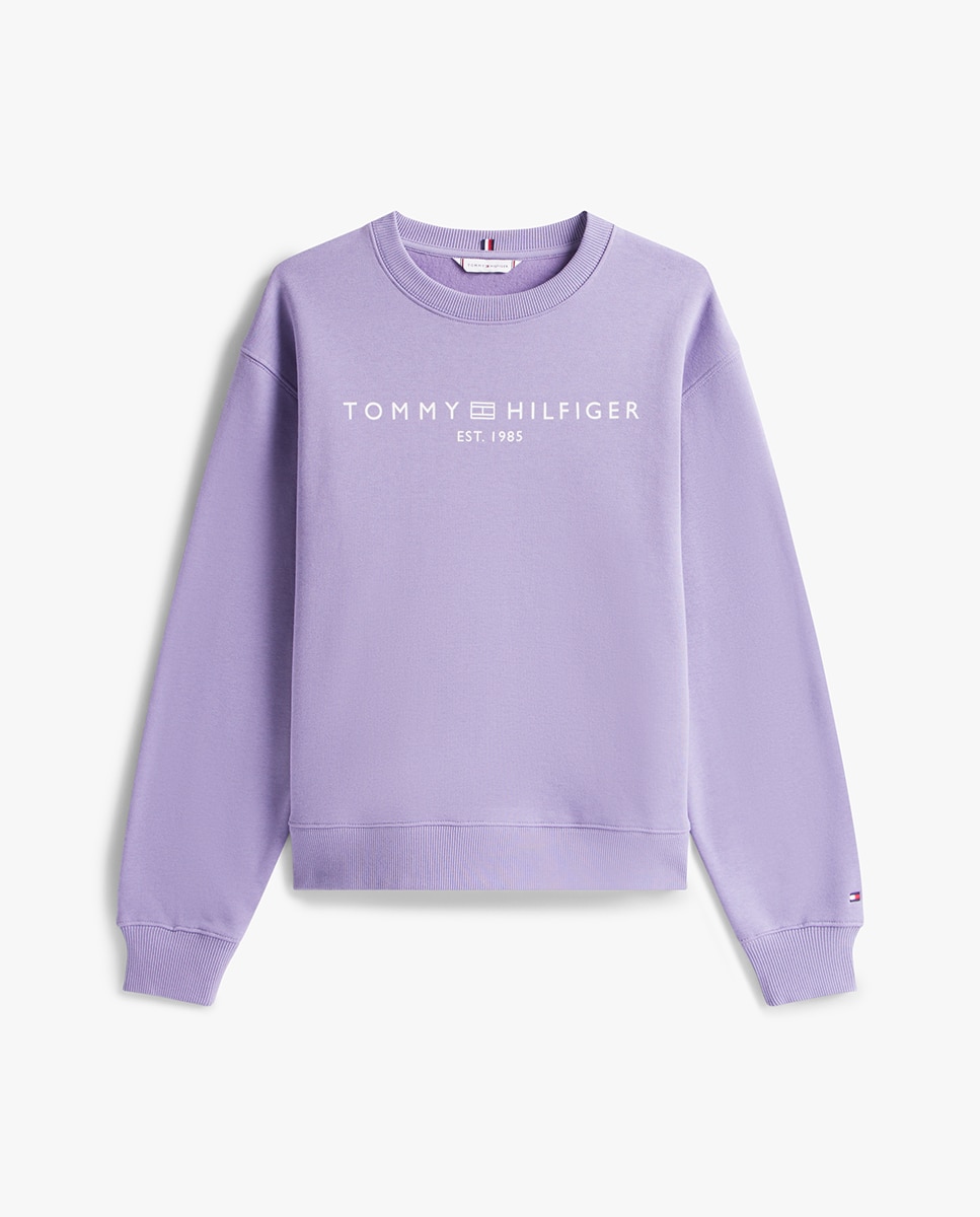 Sweatshirt de Decote Redondo com Logótipo à Frente Lilás-4