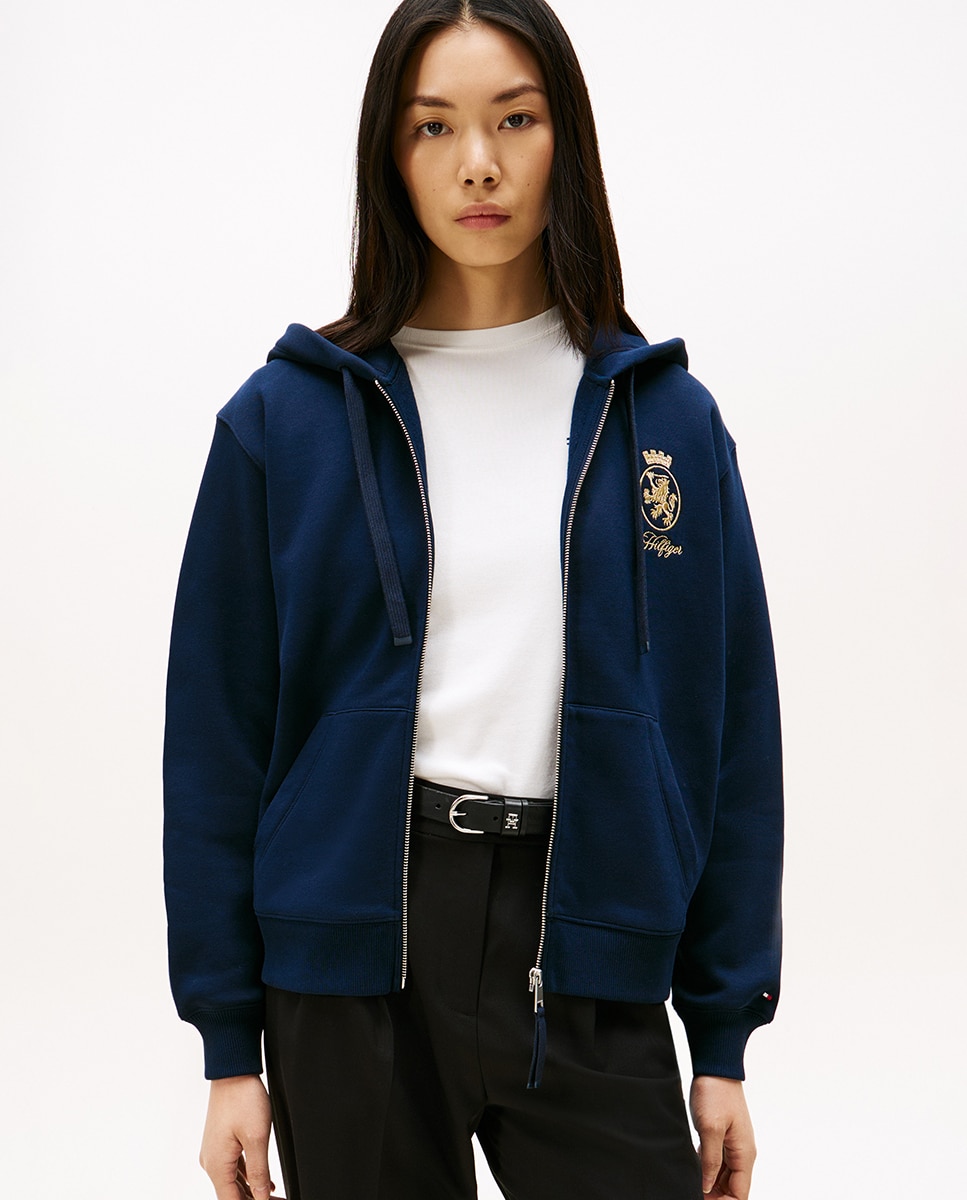 Imagem 0 de Sweatshirt com Fecho de Correr e Logótipo Crest