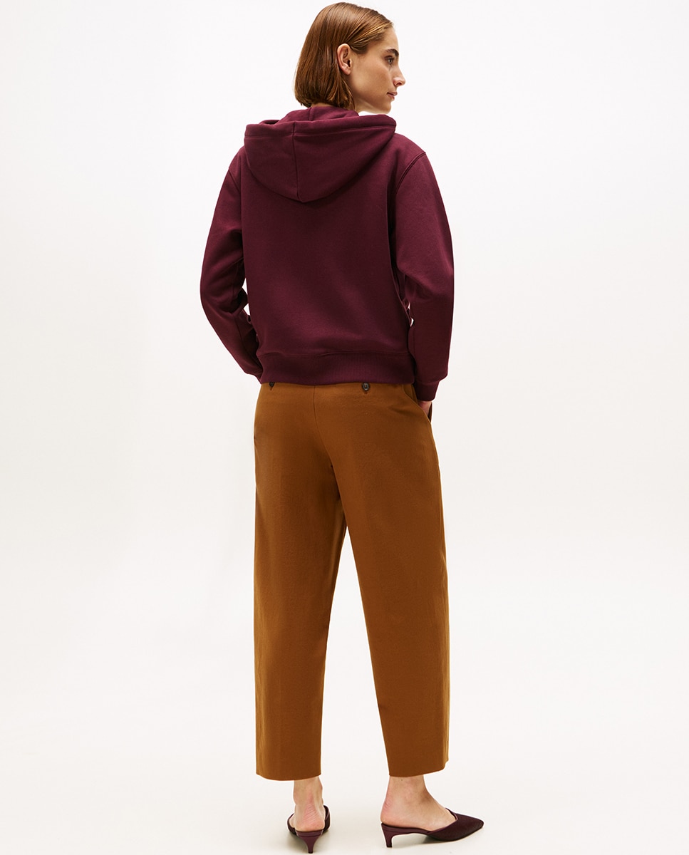Sweatshirt com Fecho de Correr e Logótipo Crest Bordeaux-2
