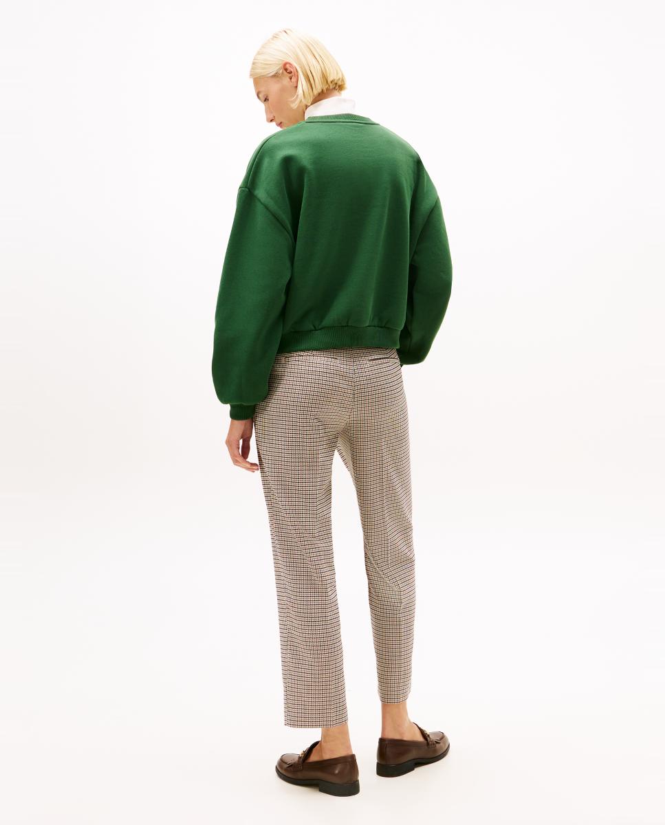 Sweatshirt com Logótipo Crest Bordado Verde-2