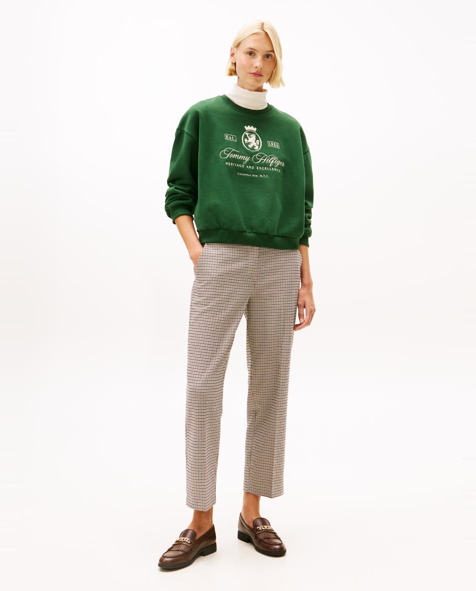 Sweatshirt com Logótipo Crest Bordado Verde-4