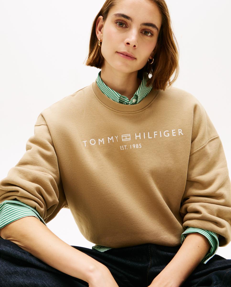 Sweatshirt de Decote Redondo e Logótipo Bordado Camel-2