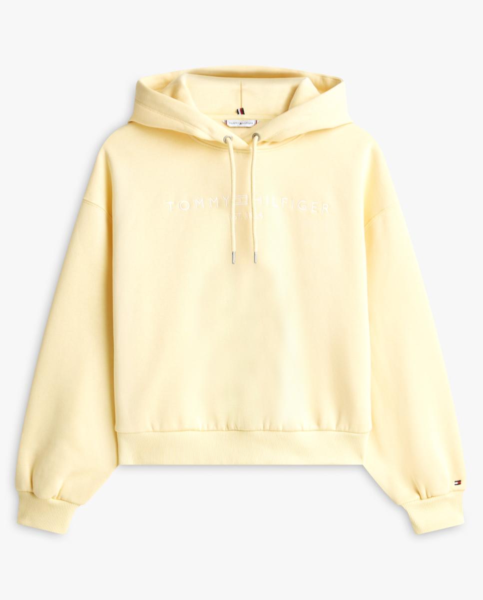 Sweatshirt com Capuz e Logótipo Bordado Amarelo-4