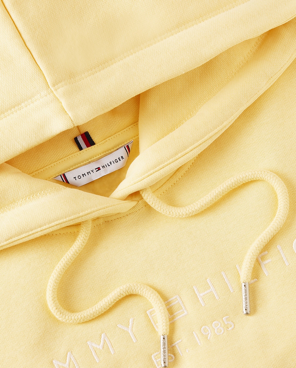 Sweatshirt com Capuz e Logótipo Bordado Amarelo-5