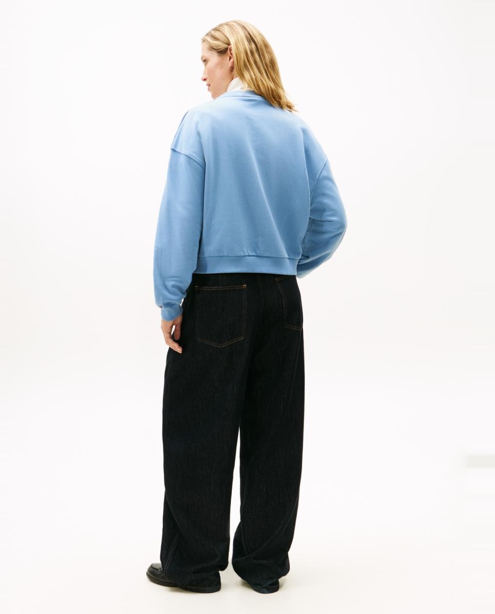 Sweatshirt Gold Botton com Logótipo Bordado Azul-3