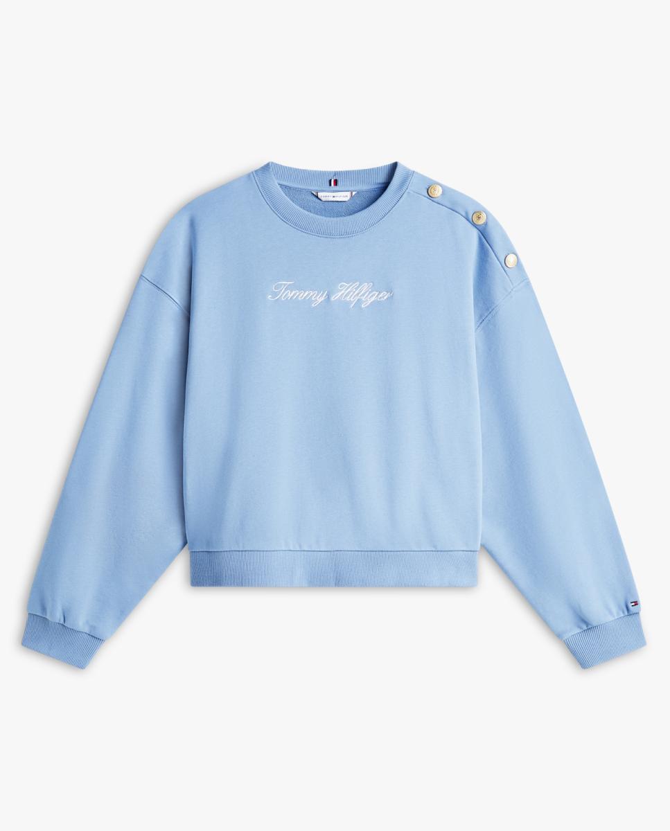 Sweatshirt Gold Botton com Logótipo Bordado Azul-4