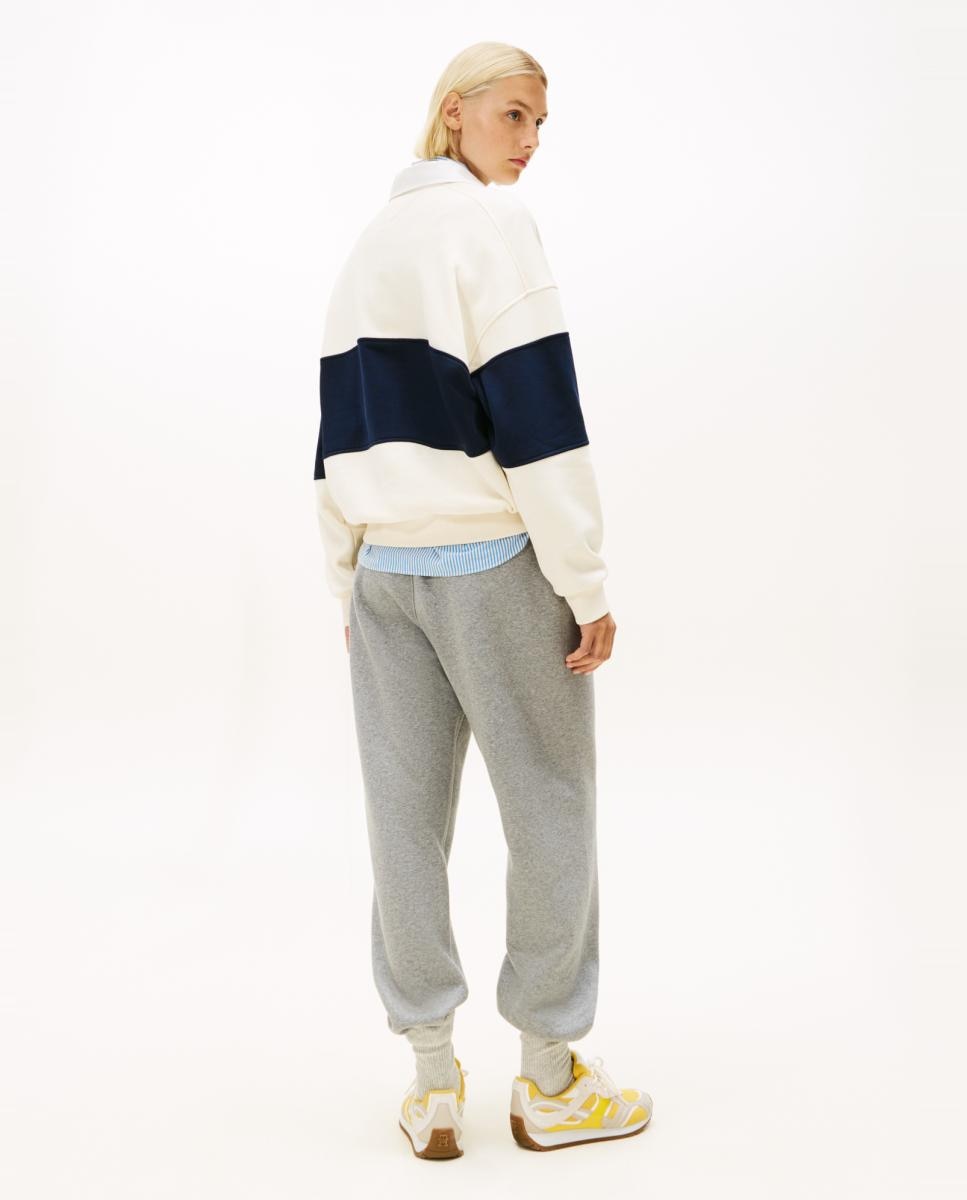 Sweatshirt Gold Botton com Logótipo Bordado Creme-3