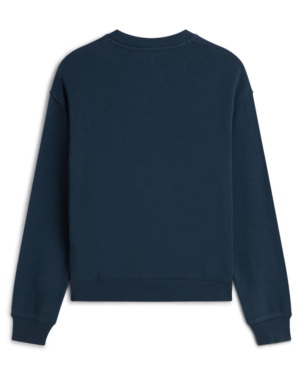 Sweatshirt de mulher com manga comprida e decote redondo Azul-marinho-2