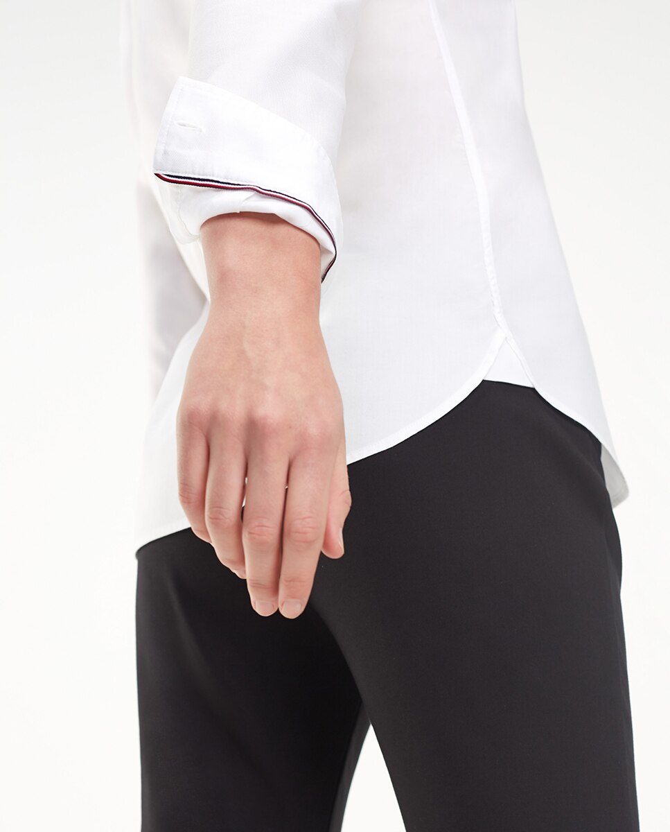 Camisa oxford de mulher Tommy Hilfiger em branco Branco-4