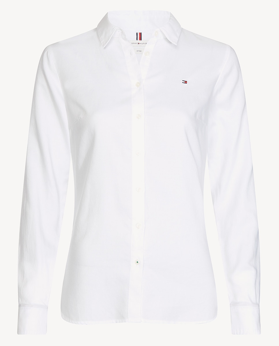 Camisa oxford de mulher Tommy Hilfiger em branco Branco-5