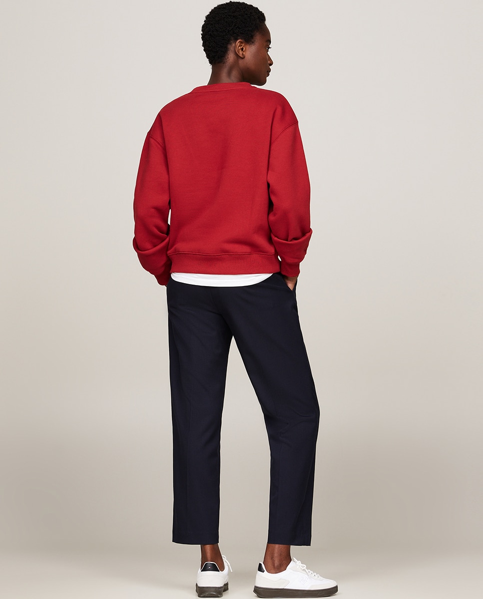 Sweatshirt com Decote Redondo e sem Capuz Bordeaux-2