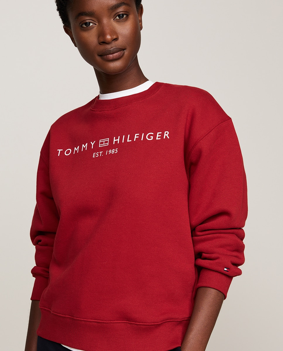 Sweatshirt com Decote Redondo e sem Capuz Bordeaux-3